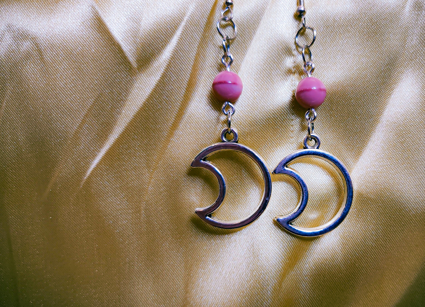 Silver Moon Dangle Earrings