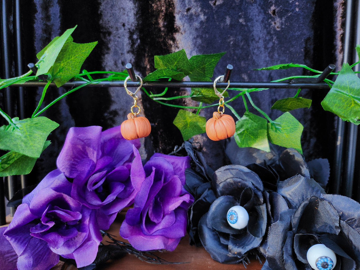 Sculpted Pumpkin Earrings